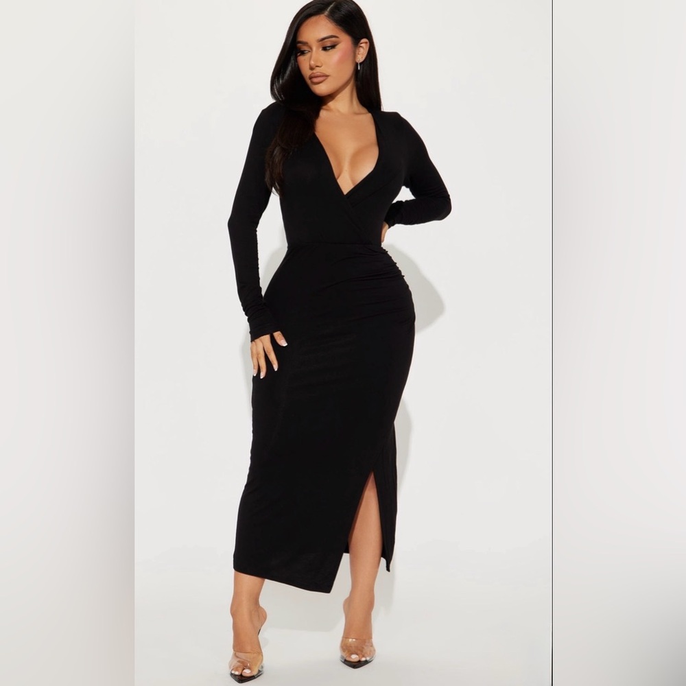 Fashion Nova Black Long Sleeve Dress